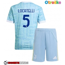 Otroške Nogometnih dresov Juventus Manuel Locatelli #5 Gostujoči 2025-26 Kratki rokavi (+ hlače)